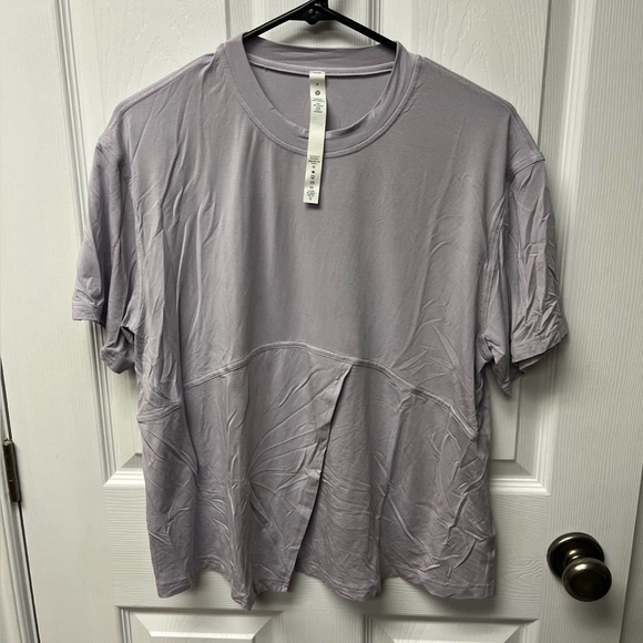 lululemon athletica Tops - Lululemon Modal-Silk Blend Tie-Front Yoga T-Shirt - Sz 8